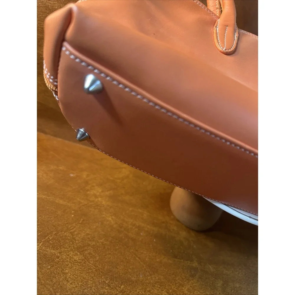 TERRY LEWIS Classic Luxuries Terra-Cotta Orange LEATHER TOTE/Baguette Purse
